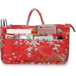 Organizador de Bolsos de Gran Capacidad con 13 Bolsillos, Estilo Floral Festivo, con Asa y Estampado, Inserto para Bolsos y Carteras, Bolsas y Estuches de Cosméticos de Moda - Product Image 2