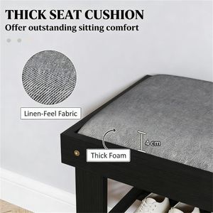 Sgabello da Ingresso e Scrivania Nera con Scarpiera Pratica e Spazio di Archiviazione Nascosto - Product Image 4