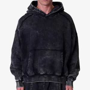 Sudadera con Capucha Extra Grande Personalizada para Hombre y Mujer, Color Sólido, Manga Larga, Tejida, 100% Algodón, 360g, Transpirable, Estilo Lavado, Otoño - Product Image 1