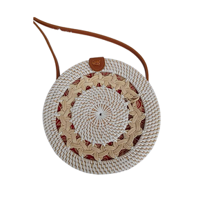 Bolso Redondo de Ratán Estilo Bali Hecho a Mano en Vietnam, Material Natural Tejido para Vacaciones, Playa, Compras, Eventos y Moda - Product Image 1