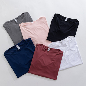 T-shirt de sport pour femme à manches courtes, élastique, pour l'été, la course, l'exercice, le yoga, 100 % coton - Product Image 4