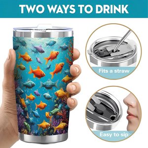 Stainless Steel Tumbler 20oz Double Wall Vacuum Insulated <b>Hot</b> <b>Cold</b> Drink Cup - Product Image 5