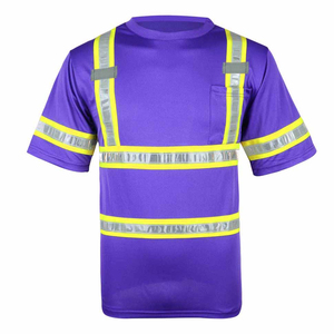 เสื้อกันหนาวแบบถักสะท้อนแสงสีม่วง ANSI Class 1 สำหรับงานกลางแจ้ง ระบายอากาศได้ดี แห้งเร็ว พร้อมโลโก้สั่งทำพิเศษ สำหรับทั้งชายและหญิง BY - Product Image 2