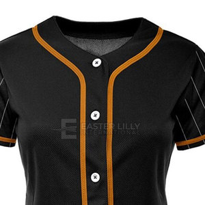 Maillot de softball pour jeunes, col en V, unisexe, dernier design, couleur unie, 100% polyester, respirant, séchage rapide, manches courtes, toutes saisons - Product Image 6