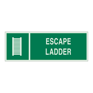 BradyGlo Photoluminescent Emergency Escape <b>Ladder</b> Sign <b>Wall</b>-Mount 5 X 14 in - Product Image 2