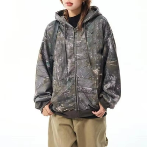 Sudadera con Capucha y Cremallera de Camuflaje RealTree Vintage de Alta Calidad, Personalizada OEM, para Mujer, Estilo Caza y Aire Libre - Product Image 3