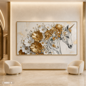 Cuadro de Caballos Galopantes con Espejo HALO, Pintura de Alta Calidad, Arte de Pared con Marco, Decoración Oriental, Origen Vietnam - Product Image 5