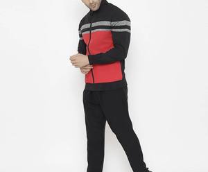 Veste de survêtement homme color block avec fermeture éclair intégrale, col montant, style sportif, respirante, en polyester et coton, coupe classique, pour l'automne - Product Image 3