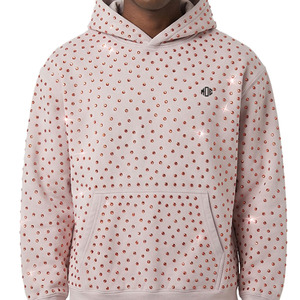 เสื้อฮู้ดดี้ปักเพชรเต็มตัวสำหรับผู้ชาย ผ้าฝ้ายฟลีซ สวมหัว สตรีทแวร์ ทรงโอเวอร์ไซส์ ผ้าหนา ใส่สบาย สไตล์ลำลอง รับสกรีนโลโก้ - Product Image 2