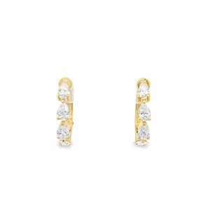 Pear Cut Lab Grown Diamond <b>Hoop</b> <b>Earrings</b> 14K 18K <b>Solid</b> Gold Bridal Wedding Modern Luxury Minimalist Elegant Huggies Fine Jewelry - Product Image 6