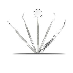 5 in 1 Stainless Steel Tooth Stain Cleaning <b>Tool</b> Remove Plaque Black Dental Calculus Tartar Remover <b>Hooks</b> Set By Grip Surgical - Product Image 5
