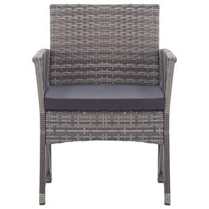 Juego de sillones de patio de ratán polivinílico antracita con cojines de 2 piezas para uso en el jardín - Product Image 3