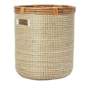 Seagrass basket with rattan rim Handmade Storage Basket Wholesale eco-friendly Made Viet Nam - Product Image 3