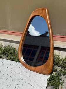 Asymmetrical Walnut Wall <b>Mirror</b>, Handmade Organic Solid Wood <b>Mirror</b> - Product Image 4