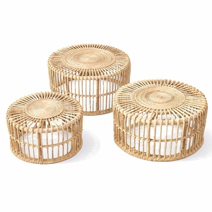 Juego de mesas de centro apilables de ratán de alta calidad, muebles hermosos para decorar salas de estar - Product Image 1