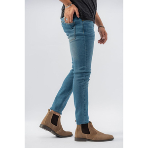Nouvel Arrivage – Jean Homme Taille Haute Coupe Droite avec 5 Poches, Détails Effilochés, Extensible, Délavé, Fabrication OEM - Product Image 2