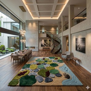 Creative <b>Stone</b> Pattern Handtufted Area Rug Plush Soft Carpet for Bedroom Living Room Modern Artistic Home Decor Indoor Floor Mat - Product Image 4