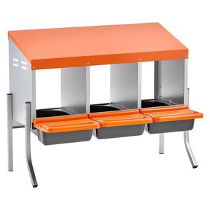 Nidi per Galline in Plastica ad Alta Resistenza con 3 Scomparti, Gambe di Supporto, Facile Raccolta delle Uova, Gabbia per Animali in Acciaio Zincato - Product Image 2