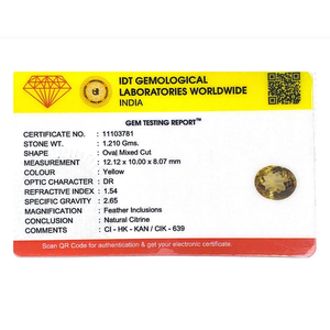 Certified IGI Natural Citrine 6.05 Carat Fine Yellow-Orange Gemstone for Jewelry Making - Product Image 4