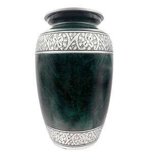 Urna Funeraria Premium Grabada a Mano Estilo Americano para Adultos, Color Blanco, Capacidad de 200 Pulgadas Cúbicas para Cenizas, Conmemoración - Product Image 1