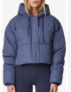 Custom Women Cropped Puffer Jacket Hooded Winter Bubble Coat Lightweight Quilted <b>Padding</b> Jacket Casual Warm Short Down jackets - Product Image 1
