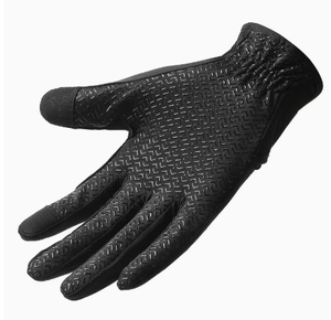 <b>Men</b> <b>s</b> Black Grip Riding Gloves Solid Color Regular Fit Textile Equestrian Accessories Durable Horse Riding Outfit Breathable - Product Image 6