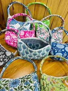 Bolso de hombro acolchado de algodón floral, bolso de mano reutilizable, ecológico, suave y acolchado, bolso tote para mujer, impresión personalizada, logotipo personalizado, venta al por mayor - Product Image 5
