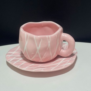 Minimalist creative style underglaze hand-painted Coffee <b>cup</b> <b>and</b> <b>saucer</b> <b>set</b> with colorful pattern <b>Tea</b> <b>cup</b> - Product Image 3