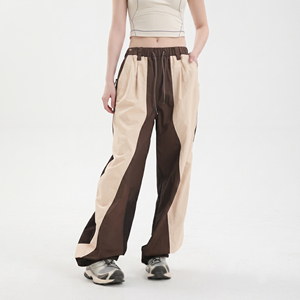 Unisex Baggy Cargo Wide Leg Pants Loose Fit Street Wear Fashion Trousers 1000% Cotton Polyester Drawstring Waist Wide Leg Pants - Product Image 6