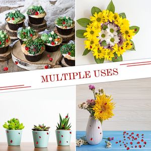 100 pz. Mini Ciondoli e Ornamenti in Resina a Forma di Margherita e Coccinella, con Retro Piatto, per Creazioni Fai-da-te e Design Floreale - Product Image 4