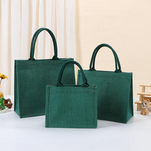 Eco Friendly Green Fiber Jute Promotional Tote <b>Bag</b> Durable Reusable Shopping <b>Bag</b> for Branding and Advertising - Product Image 1