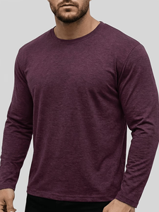 Men's Neck Short Sleeve Solid Green Cotton Jersey Casual <b>T</b>-Shirt Regular Fit Breathable Knitted Fabric 180g Eco-Friendly <b>Back</b> - Product Image 2