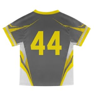 Maillot de lacrosse unisexe gris et jaune sublimé, léger, en polyester, pour le sport, les matchs d'équipe et les tenues de performance - Product Image 2