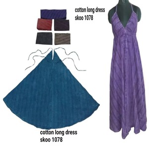 Vestido Largo de Algodón para Mujer, Estilo Boho Moderno, Recto, Simple, Sexy, Sin Mangas, con Encaje, Botones, Diseño Personalizable, Cremallera y Borlas - Product Image 3