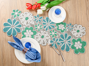 ผ้าปูโต๊ะสีทึบสำหรับงานแต่งงานงานเลี้ยงวันเกิดผ้าคาดโต๊ะประดับด้วยลูกปัดดีไซน์ล่าสุด - Product Image 3