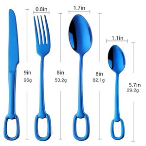 Juego de Cubiertos de Lujo en Oro Rosa, Acero Inoxidable 18/10, Juego de Cubiertos con Mango de Estribo, Cuchara, Tenedor y Cuchillo para Hotel, Restaurante, Boda - Product Image 2
