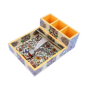 Porte-couverts avec boîte à mouchoirs pour table à manger en gros | Porte-couverts porte-serviettes | Support de cuisine pour garder cuillères fourchette - Product Image 1