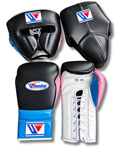 Conjunto de Guantes de Boxeo y Protector de Cabeza Winning, Color Borgoña, Cuero, Cierre de Cordones y Velcro - Product Image 2
