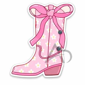 Palette de rangement pour extensions de cils en acrylique rose, durable, avec motif 'Boot Lash Tile' et nœud, style floral et cowboy, personnalisable avec logo, avec aimants - Product Image 1