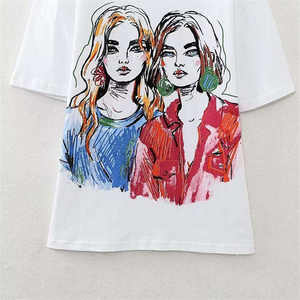 T-shirt imprimé à manches courtes pour homme, style tendance, broderie tricotée décontractée, respirant, 100 % coton, écologique - Product Image 3