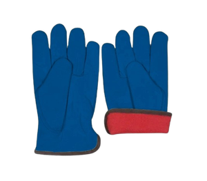 Premium Quality Thick Goat Grain Leather <b>Driver</b> Keystone Thumb Red Fleece Lined <b>Gloves</b> Leather Industrial Safety Cold Resistant - Product Image 4