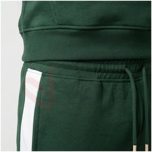 Sweat à capuche pour homme, vert et blanc, à blocs de couleur, manches longues, décontracté, respirant, coupe classique, pour l'automne - Product Image 5