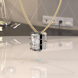 Georgian Style Cut Set Solid 14K Gold Certified Geometric Octagon Cut Moissanite Pendant Necklace - Product Image 4
