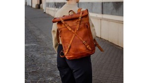 Best Value Leather <b>Roll</b> Top <b>Backpack</b> High Performance Rucksack For Budget Buyers Quality Travel Bag LRTB-0171 - Product Image 3