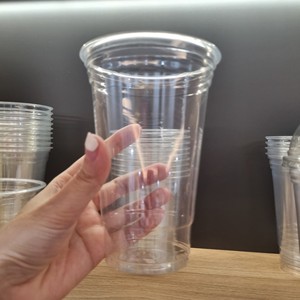 Custom Logo Eco Friendly Disposable PET Plastic <b>Cups</b> Single Wall Design Flat Dome Lids for Hot/<b>Cold</b> Coffee Tea Juice Takeaway - Product Image 4