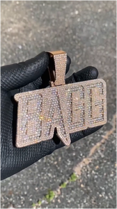 Pendentif Moissanite en Argent 925 Personnalisé pour Homme avec Lettre en Diamant VVS Style Hip Hop - Product Image 4