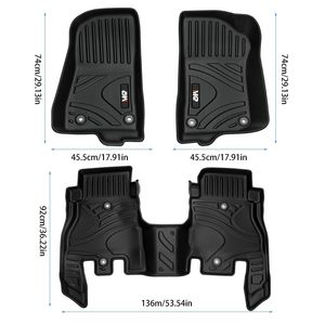 Tappetini Auto in TPE Nero Impermeabili e Antimacchia Set 3 Pezzi per Jeep Wrangler JL 2018+ 4 Porte Non Adatti per Wrangler - Product Image 2
