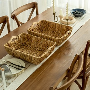asket Set (Set of 2), Natural Water Hyacinth <b>Storage</b> <b>Basket</b>, Multi-Functional <b>Storage</b> <b>Basket</b>,<b>Wicker</b> Woven <b>Baskets</b> with Handles - Product Image 1