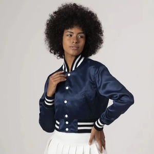 Women Letterman Varsity Jacket Custom Baseball College Coat Wool Blend Fashion Outerwear OEM ODM Sample Service - Product Image 6