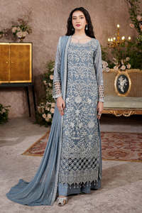 Robes de mariée de créateur à manches longues et col montant, robes de soirée pakistanaises de luxe brodées, longues, pour occasions spéciales - Product Image 4